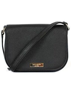 KSNY Kate Spade Carsen Newbury Lane Saffiano Leather Black Small Handbag Purse